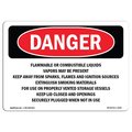 Signmission Safety Sign, OSHA Danger, 3.5" Height, 5" Width, Flammable Or Combustible Liquids Vapors, Landscape OS-DS-D-35-L-2532